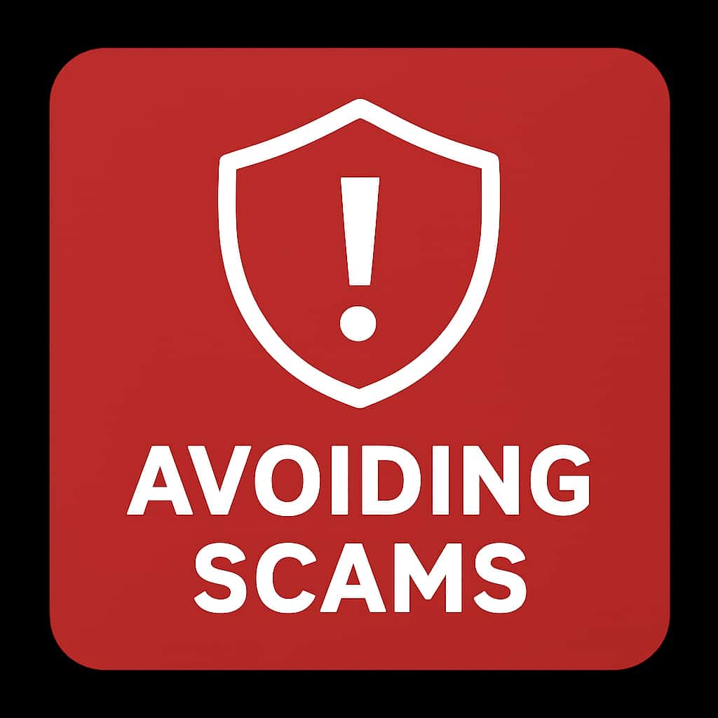 Icon representing a guide for avoiding scams.