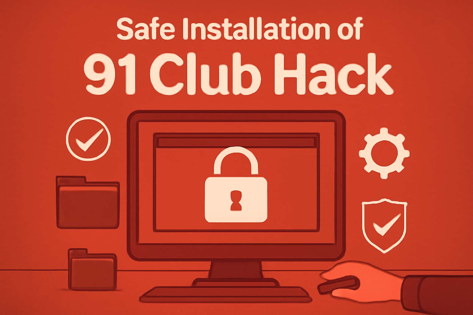Illustration about Safe Installation of 91 Club Hack with prominent text.