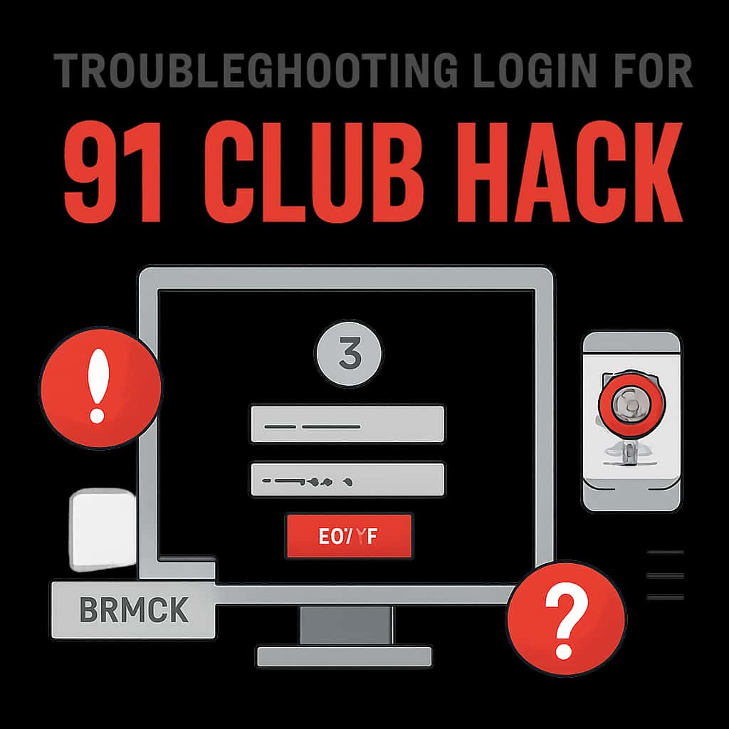 A detailed diagram about troubleshooting login for 91 Club Hack.