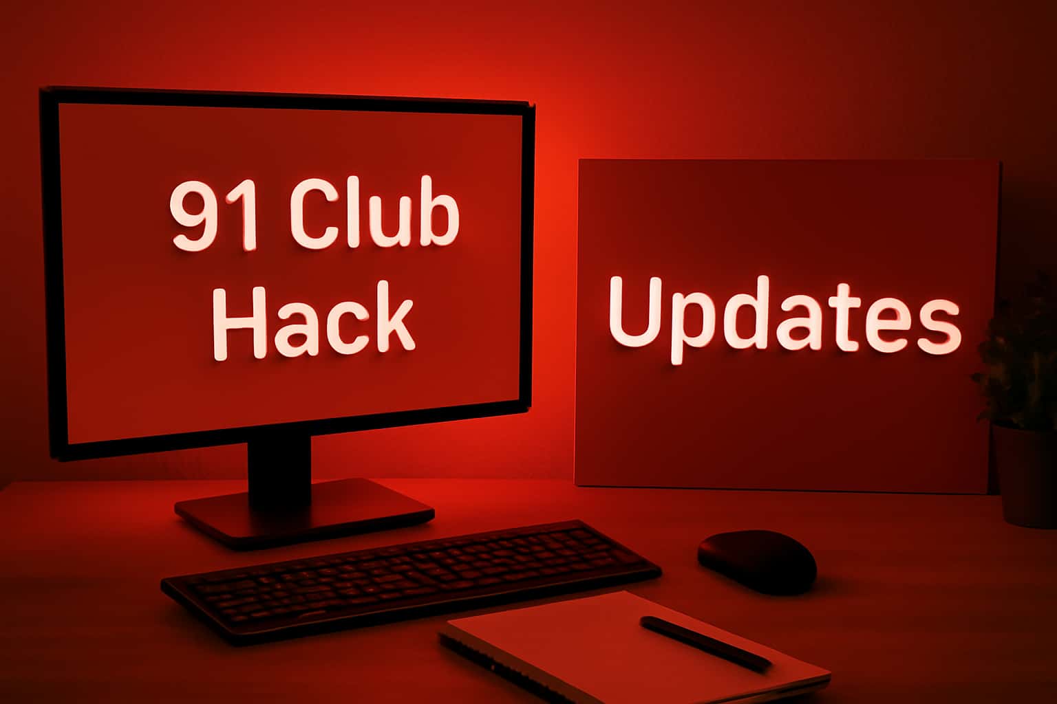 An informative scene showcasing updates on the 91 Club Hack app.